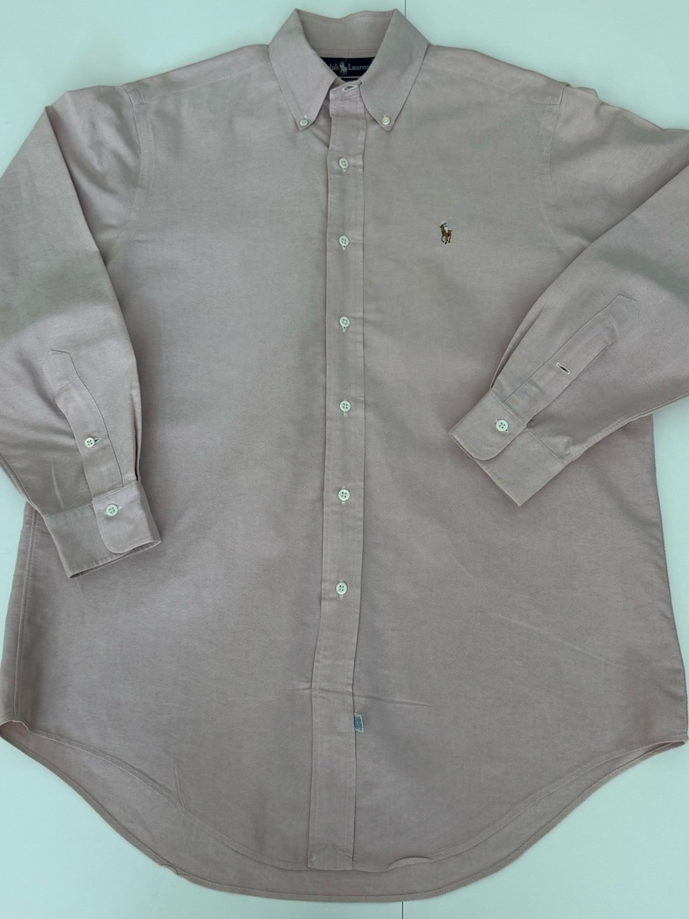 Ralph Lauren Button-Down Oxford Dress Shirt in Dusty Pink.